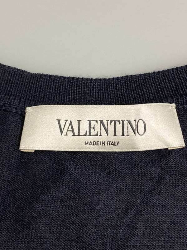 【中古品】【レディース】 VALENTINO ヴァレンティノ レース ドッキング ニット FBC9A520 レディース ワンピース 170-251208-em-06-min サイズ：S カラー：ネイビー 万代Net店