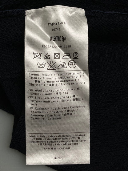 【中古品】【レディース】 VALENTINO ヴァレンティノ レース ドッキング ニット FBC9A520 レディース ワンピース 170-251208-em-06-min サイズ：S カラー：ネイビー 万代Net店