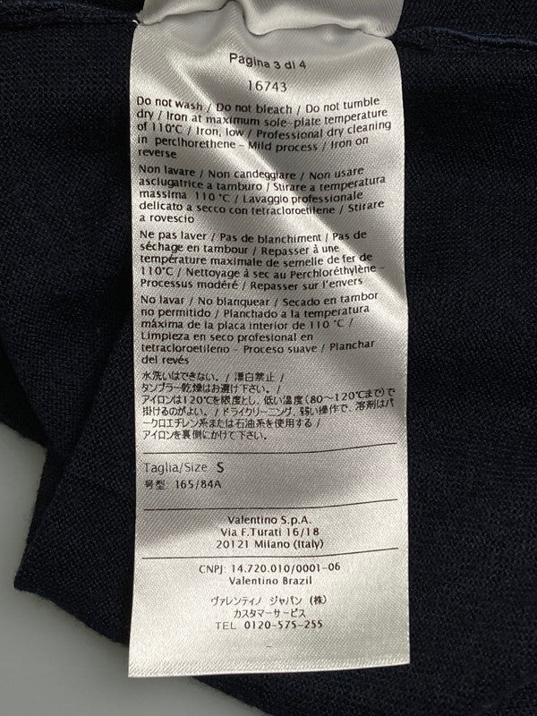 【中古品】【レディース】 VALENTINO ヴァレンティノ レース ドッキング ニット FBC9A520 レディース ワンピース 170-251208-em-06-min サイズ：S カラー：ネイビー 万代Net店