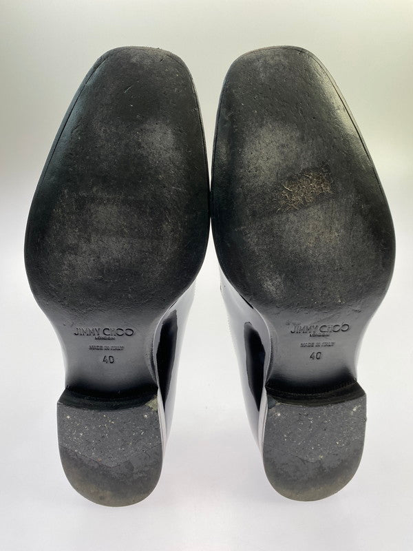 【中古品】【レディース】 JIMMY CHOO ジミーチュウ パテントローファー レディース シューズ 靴 183-251205-em-09-min サイズ：40 カラー：ブラック 万代Net店
