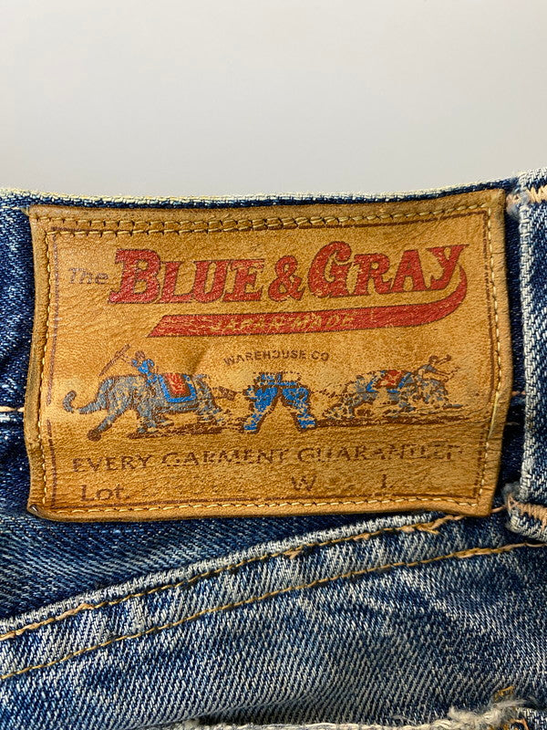 【現状渡し品】【メンズ】 WAREHOUSE ウエアハウス TYPE XX DENIM PANTS BLUE&GRAY デニム パンツ メンズ ボトムス ジーンズ ジーパン 156-251205-em-55-min サイズ：31 カラー：インディゴブルー 万代Net店