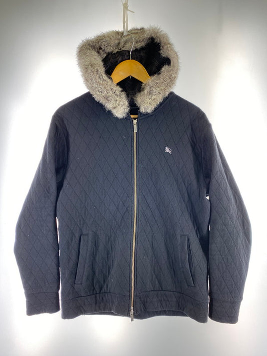 【現状渡し品】【メンズ】 BURBERRY BLACK LABEL バーバリーブラックレーベル QUILTING ZIP PARKA BLACK キルティング ジップ パーカー ジャケット フルジップ メンズ アウター 141-251205-em-23-min サイズ：3 カラー：ブラック 万代Net店