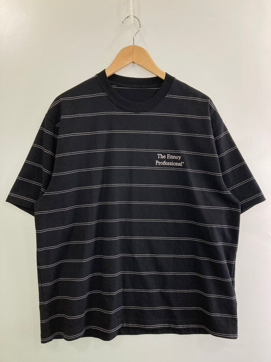 【中古品】【メンズ】 THE ENNOY PROFESSIONAL ザ エンノイ プロフェッショナル 25SS PANEL BORDER S/S TEE SS25BRENCT02AM パネル ボーダー ショートスリーブ Tシャツ 半袖 トップス 140-251201-kk-44-min サイズ：M カラー：ブラック 万代Net店