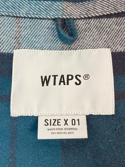 【中古品】【メンズ】 WTAPS ダブルタップス 24SS WCPO 01/LS/COTTON.FLANNEL.TEXTILE 241TQDT-SHM03 ロングスリーブ コットン フランネル テキスタイル 長袖シャツ トップス 142-251201-kk-47-min サイズ：01 カラー：グリーン 万代Net店
