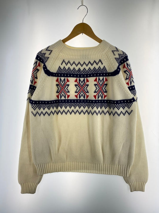 【中古品】【メンズ】 J.C.PENNEY 70-80's ACRYLIC KNIT SWEATER ジェーシーペニー アクリルニットセーター トップス 146-260109-yn-28-min サイズ：L カラー：アイボリー 万代Net店