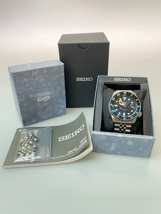 【中古品】【メンズ】 SEIKO セイコー SKX SERIES 5 SPORTS アナログ 自動巻き 腕時計 4R34-00A0 スカイシリーズ ５スポーツ 時計 195-251204-jt-20-min カラー：シルバー 万代Net店