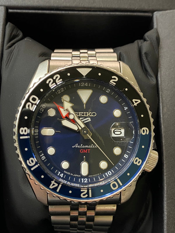 【中古品】【メンズ】 SEIKO セイコー SKX SERIES 5 SPORTS アナログ 自動巻き 腕時計 4R34-00A0 スカイシリーズ ５スポーツ 時計 195-251204-jt-20-min カラー：シルバー 万代Net店