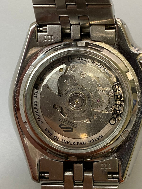 【中古品】【メンズ】 SEIKO セイコー SKX SERIES 5 SPORTS アナログ 自動巻き 腕時計 4R34-00A0 スカイシリーズ ５スポーツ 時計 195-251204-jt-20-min カラー：シルバー 万代Net店