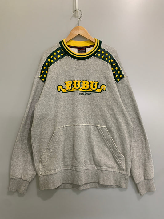 【中古品】【メンズ】 FUBU フブ LOGO SWEATSHIRT ロゴ スウェット トレーナー 146-260714-ta-36-min サイズ：XL カラー：グレー 万代Net店
