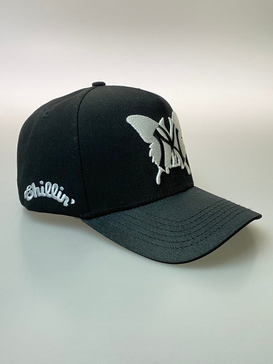 【中古品】【メンズ】 CHILLIN チリン NY BUTTERFLY SHINY CAP バタフライ シャイニー キャップ 帽子 185-251204-jt-05-min カラー：ブラック 万代Net店