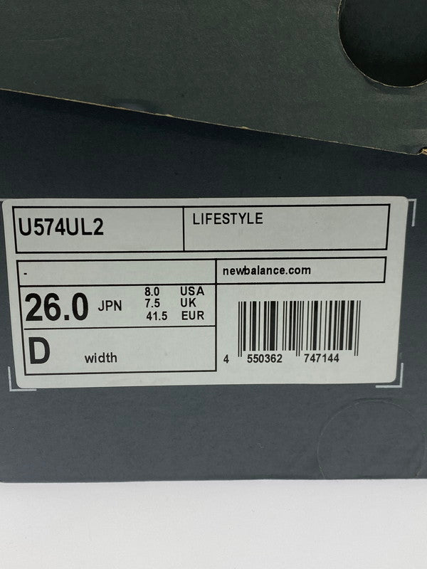 【中古美品】【メンズ】 NEW BALANCE ニューバランス U574UL2 スニーカー メンズ シューズ スエード メッシュアッパー 靴 163-251205-em-01-min サイズ：26.0cm カラー：Grey with Off White 万代Net店