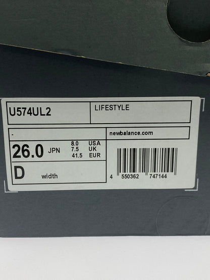 【中古美品】【メンズ】 NEW BALANCE ニューバランス U574UL2 スニーカー メンズ シューズ スエード メッシュアッパー 靴 163-251205-em-01-min サイズ：26.0cm カラー：Grey with Off White 万代Net店