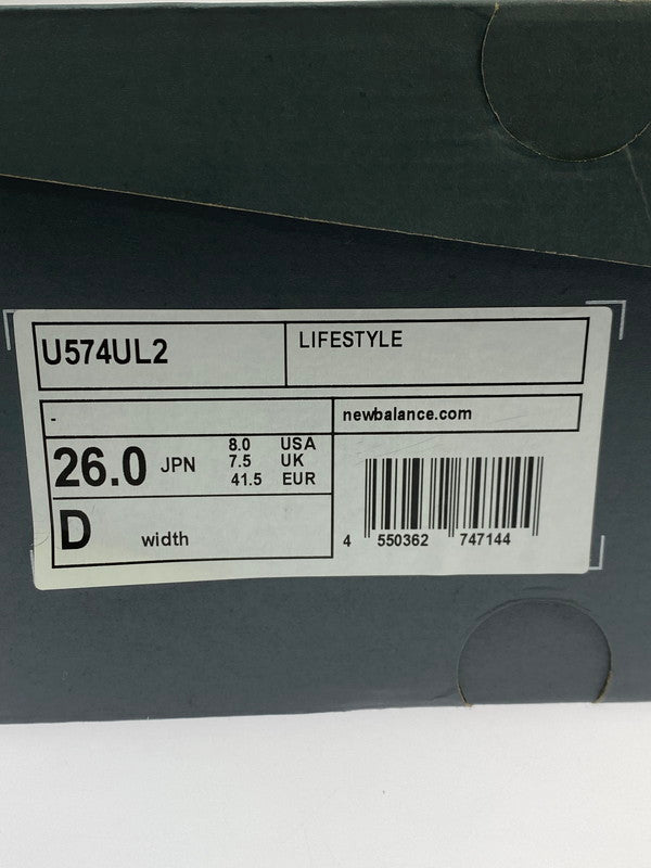 【中古美品】【メンズ】 NEW BALANCE ニューバランス U574UL2 スニーカー メンズ シューズ スエード メッシュアッパー 靴 163-251205-em-02-min サイズ：26.0cm カラー：Grey with Off White 万代Net店