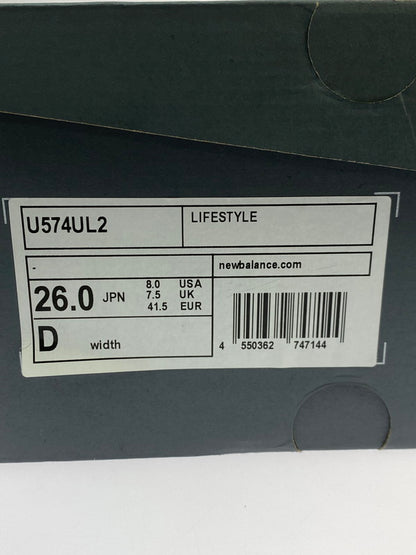 【中古美品】【メンズ】 NEW BALANCE ニューバランス U574UL2 スニーカー メンズ シューズ スエード メッシュアッパー 靴 163-251205-em-02-min サイズ：26.0cm カラー：Grey with Off White 万代Net店