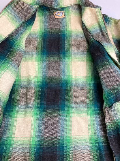 【中古品】【メンズ】 CAL-RAY キャル レイ 50-60S BUFFALO CHECK ZIP JACKET 50-60年代 CROWN片爪ジップ バッファロー チェック ジップ ジャケット アウター 146-251204-jt-30-min カラー：グリーン系 万代Net店