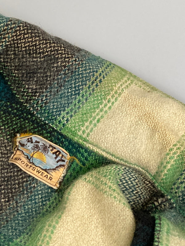 【中古品】【メンズ】 CAL-RAY キャル レイ 50-60S BUFFALO CHECK ZIP JACKET 50-60年代 CROWN片爪ジップ バッファロー チェック ジップ ジャケット アウター 146-251204-jt-30-min カラー：グリーン系 万代Net店