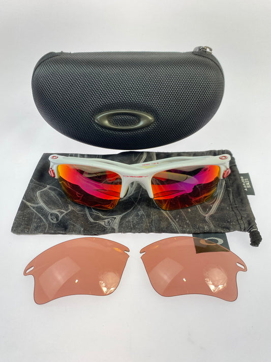 【中古品】【メンズ】 OAKLEY オークリー サングラス OO9156-07 FAST JACKET ファスト ジャケット スポーツ サングラス 203-251205-em-12-min カラー：ホワイト 万代Net店