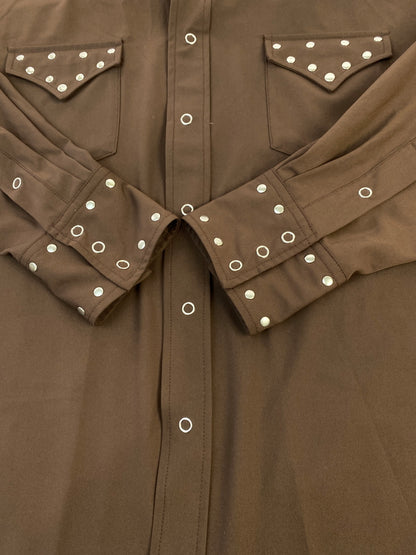 【中古品】【メンズ】 SOERTE ソエルテ SOSTR0423001 OVERSIZE STUDS WESTERN SHIRT オーバーサイズスタッズウエスタンシャツ 140-260725-zi-03-min サイズ：2 カラー：ブラウン 万代Net店