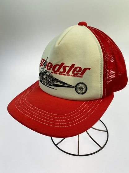 【中古品】【メンズ/レディース】 HYSTERIC GLAMOUR ヒステリックグラマー SPEEDSTER MESH CAP 02221QH05 メッシュ キャップ 帽子 トラッカー 185-251208-em-33-min サイズ：F カラー：レッド 万代Net店