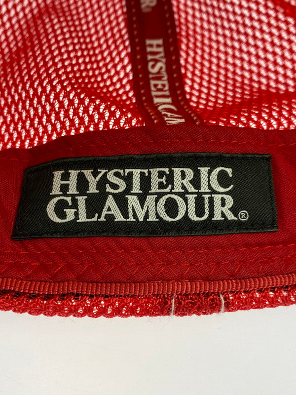 【中古品】【メンズ/レディース】 HYSTERIC GLAMOUR ヒステリックグラマー SPEEDSTER MESH CAP 02221QH05 メッシュ キャップ 帽子 トラッカー 185-251208-em-33-min サイズ：F カラー：レッド 万代Net店