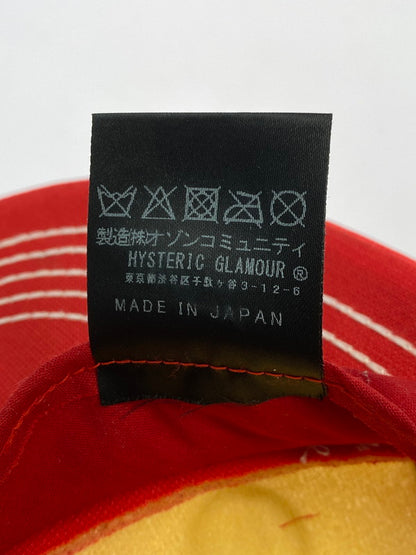 【中古品】【メンズ/レディース】 HYSTERIC GLAMOUR ヒステリックグラマー SPEEDSTER MESH CAP 02221QH05 メッシュ キャップ 帽子 トラッカー 185-251208-em-33-min サイズ：F カラー：レッド 万代Net店