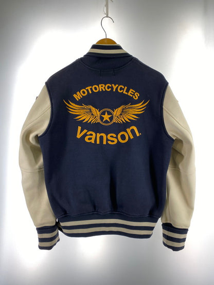 【中古品】【メンズ】 VANSON バンソン スタジャン メンズ アウター スタジアムジャンパー フード欠品 145-251205-em-45-min サイズ：L カラー：ネイビー/ホワイト 万代Net店