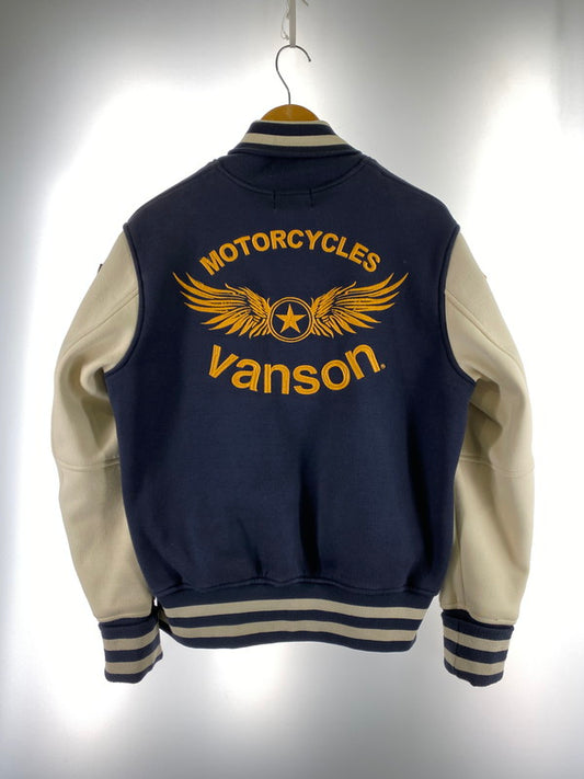 【中古品】【メンズ】 VANSON バンソン スタジャン メンズ アウター スタジアムジャンパー フード欠品 145-251205-em-45-min サイズ：L カラー：ネイビー/ホワイト 万代Net店