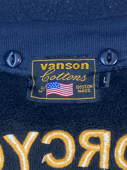 【中古品】【メンズ】 VANSON バンソン スタジャン メンズ アウター スタジアムジャンパー フード欠品 145-251205-em-45-min サイズ：L カラー：ネイビー/ホワイト 万代Net店