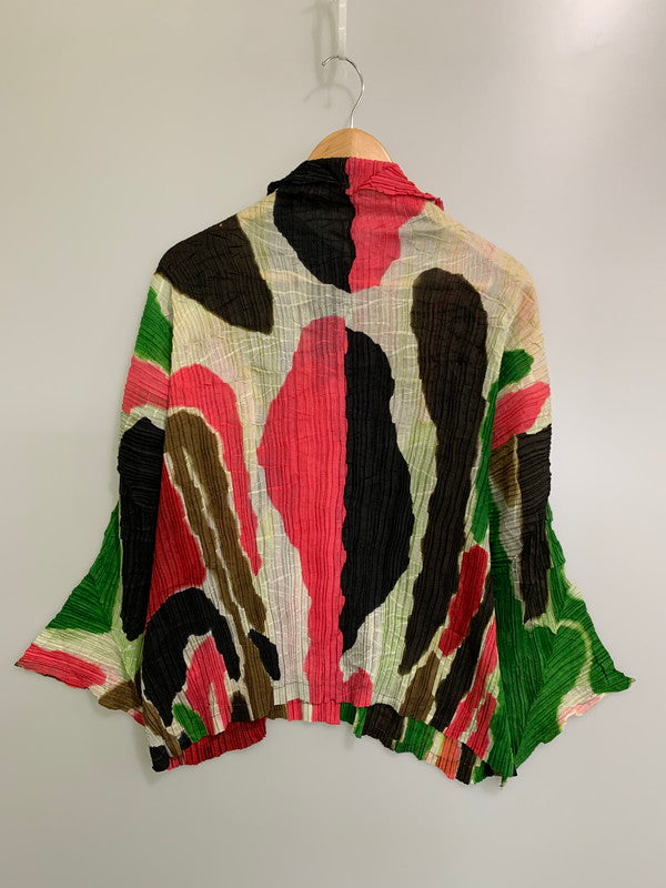 【中古品】【メンズ】 ISSEY MIYAKE イッセイミヤケ IM82-FJ944 サテン プリーツ加工 L S シャツ トップス 140-251206-zi-20-min サイズ：M カラー：マルチカラー 万代Net店