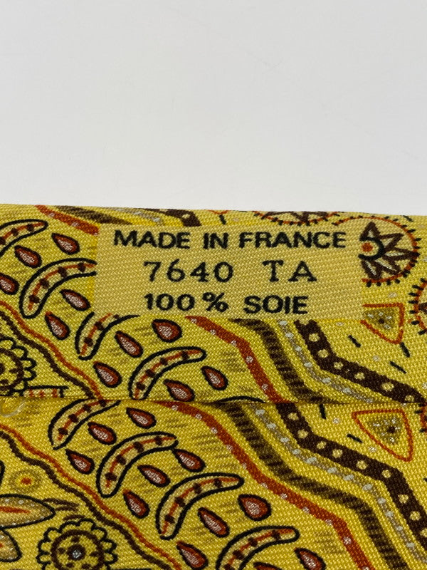 【中古品】【メンズ】 HERMES エルメス 動物柄 ネクタイ ファッション アクセサリー 183-251212-em-30-min カラー：イエロー 万代Net店