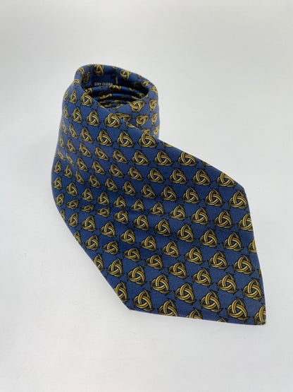【中古品】【メンズ】 HERMES エルメス SILK TIE ネクタイ シルクタイ スーツ用小物 服飾雑貨 トリニティ 刃柄 183-251209-kk-16-min カラー：ネイビー 万代Net店