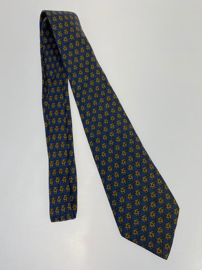 【中古品】【メンズ】 HERMES エルメス SILK TIE ネクタイ シルクタイ スーツ用小物 服飾雑貨 トリニティ 刃柄 183-251209-kk-16-min カラー：ネイビー 万代Net店