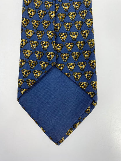 【中古品】【メンズ】 HERMES エルメス SILK TIE ネクタイ シルクタイ スーツ用小物 服飾雑貨 トリニティ 刃柄 183-251209-kk-16-min カラー：ネイビー 万代Net店