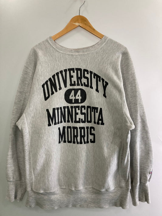 【現状渡し品】【メンズ】 Champion チャンピオン 90's REVERSE WEAVE COLLEGE PRINT SWEATSHIRT 90年代 リバースウィーブ カレッジプリント スウェットシャツ トップス トレーナー 4段プリント 146-251207-kk-13-min サイズ：XL カラー：グレー 万代Net店