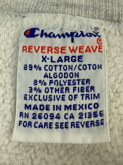【現状渡し品】【メンズ】 Champion チャンピオン 90's REVERSE WEAVE COLLEGE PRINT SWEATSHIRT 90年代 リバースウィーブ カレッジプリント スウェットシャツ トップス トレーナー 4段プリント 146-251207-kk-13-min サイズ：XL カラー：グレー 万代Net店