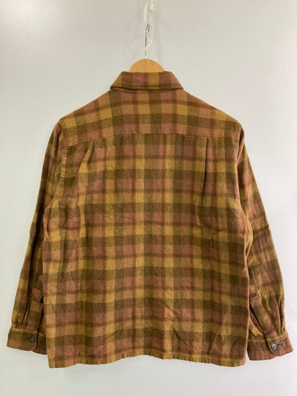 【中古品】【メンズ】 MONTBLANC モンブラン 50-60's L/S WOOL CHECK SHIRT VINTAGE 50-60年代 ロングスリーブ ウールチェックシャツ 長袖 トップス ヴィンテージ 146-251207-kk-11-min サイズ：L カラー：ブラウン 万代Net店