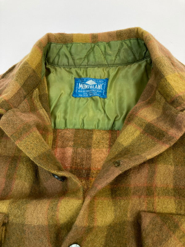【中古品】【メンズ】 MONTBLANC モンブラン 50-60's L/S WOOL CHECK SHIRT VINTAGE 50-60年代 ロングスリーブ ウールチェックシャツ 長袖 トップス ヴィンテージ 146-251207-kk-11-min サイズ：L カラー：ブラウン 万代Net店