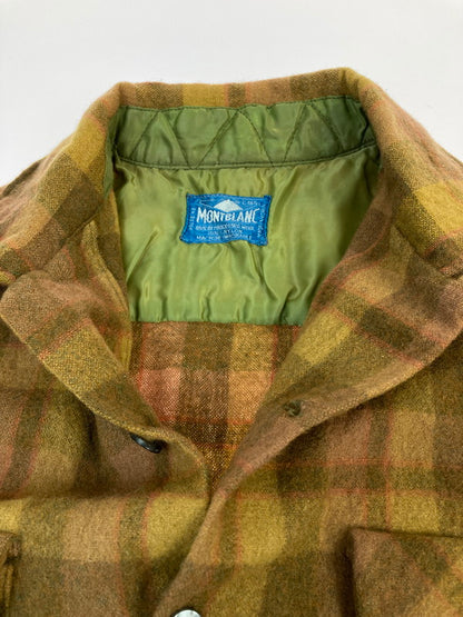 【中古品】【メンズ】 MONTBLANC モンブラン 50-60's L/S WOOL CHECK SHIRT VINTAGE 50-60年代 ロングスリーブ ウールチェックシャツ 長袖 トップス ヴィンテージ 146-251207-kk-11-min サイズ：L カラー：ブラウン 万代Net店