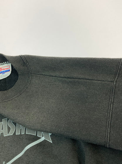 【現状渡し品】【メンズ】 THRASHER スラッシャー 90's DIAMOND LOGO REFLECTOR PRINT SWEAT 90年代 ダイアモンド ロゴ リフレクター プリント スウェット トップス トレーナー 142-251207-kk-09-min サイズ：M カラー：ブラック 万代Net店