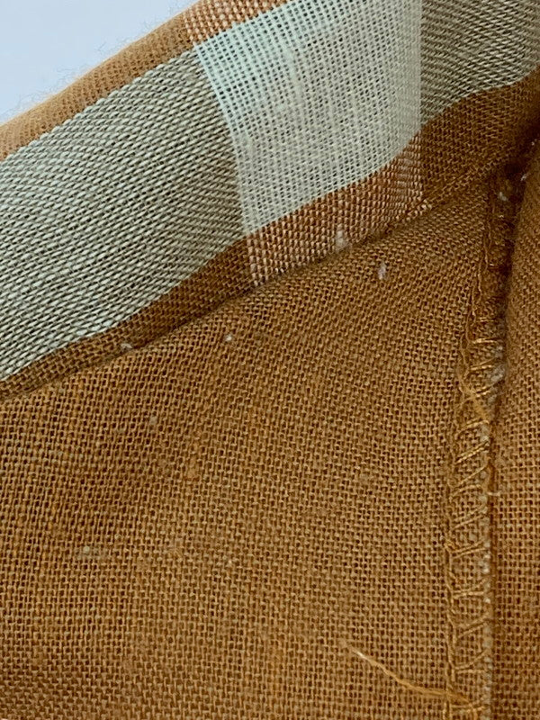 【中古品】【メンズ】 ARROW アロー 60's L/S OPEN COLLAR CHECK SHIRT VINTAGE 60年代 ロングスリーブ オープンカラー チェックシャツ 長袖 トップス ヴィンテージ 146-251207-kk-14-min サイズ：M カラー：ブラウン 万代Net店