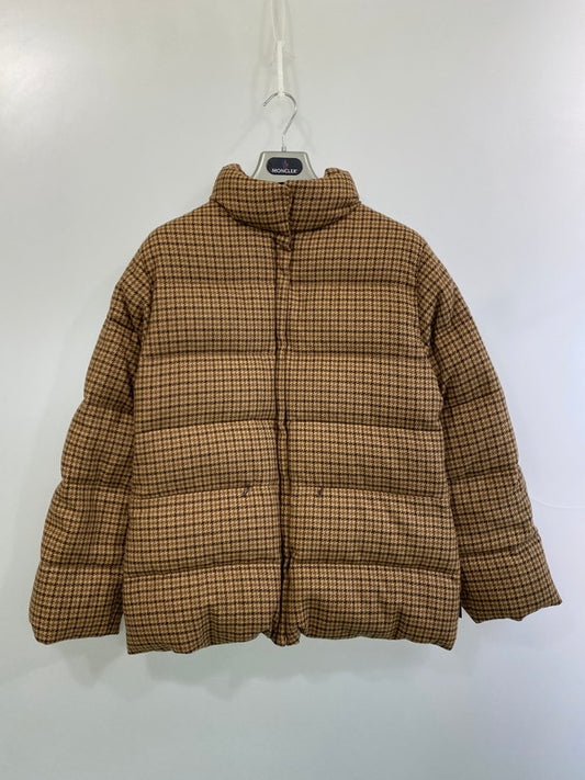 【中古品】【メンズ】 MONCLER モンクレール DOWN JACKET ダウンジャケット アウター 黒タグ 千鳥格子 141-251210-kk-43-min サイズ：1 カラー：ブラウン 万代Net店