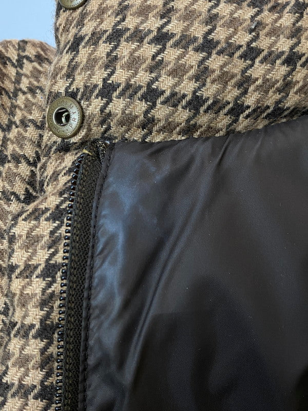 【中古品】【メンズ】 MONCLER モンクレール DOWN JACKET ダウンジャケット アウター 黒タグ 千鳥格子 141-251210-kk-43-min サイズ：1 カラー：ブラウン 万代Net店