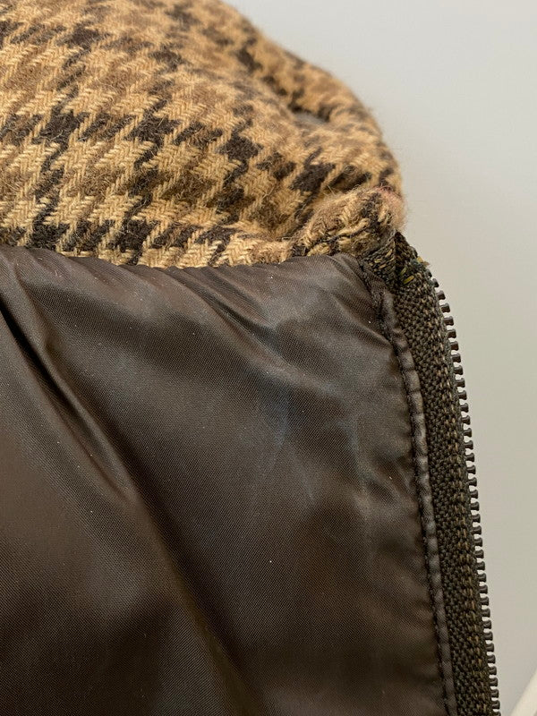 【中古品】【メンズ】 MONCLER モンクレール DOWN JACKET ダウンジャケット アウター 黒タグ 千鳥格子 141-251210-kk-43-min サイズ：1 カラー：ブラウン 万代Net店