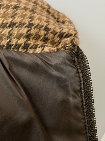 【中古品】【メンズ】 MONCLER モンクレール DOWN JACKET ダウンジャケット アウター 黒タグ 千鳥格子 141-251210-kk-43-min サイズ：1 カラー：ブラウン 万代Net店