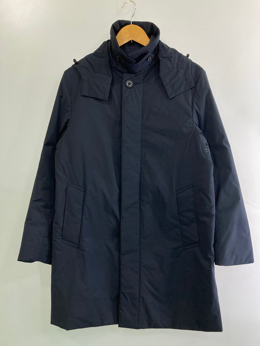【中古品】【メンズ】 MACKINTOSH LONDON マッキントッシュ ロンドン HOODED SOUTIEN COLLAR COAT G1C50-434-28 フーデッド ステンカラーコート アウター 141-251207-kk-04-min サイズ：38 カラー：ネイビー 万代Net店