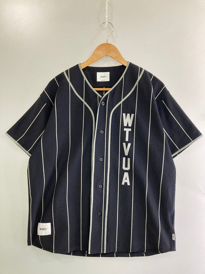 【中古品】【メンズ】 WTAPS ダブルタップス 25SS LEAGUE/SS/COTTON 251ATDT-CSM26 リーグ ショートスリーブ コットン 半袖シャツ トップス ベースボールシャツ 142-251207-kk-07-min サイズ：2 カラー：ネイビー 万代Net店