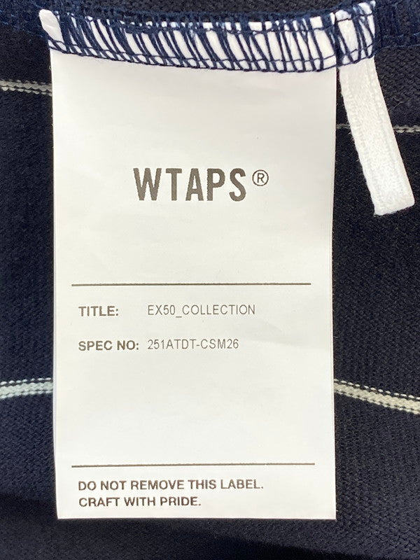 【中古品】【メンズ】 WTAPS ダブルタップス 25SS LEAGUE/SS/COTTON 251ATDT-CSM26 リーグ ショートスリーブ コットン 半袖シャツ トップス ベースボールシャツ 142-251207-kk-07-min サイズ：2 カラー：ネイビー 万代Net店