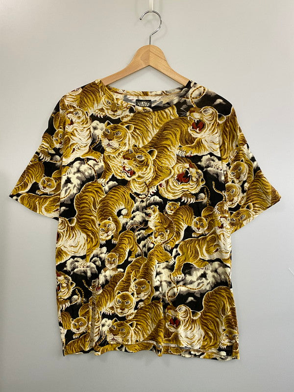 【中古品】【メンズ】 BLACK SIGN ブラックサイン 百虎 LOOSE FIT TEE ルーズフィット ティー メンズ 半袖 ショートスリーブ Tシャツ 145-260719-hu-46-min サイズ：M カラー：ブラック/イエロー/ホワイト 万代Net店