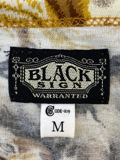 【中古品】【メンズ】 BLACK SIGN ブラックサイン 百虎 LOOSE FIT TEE ルーズフィット ティー メンズ 半袖 ショートスリーブ Tシャツ 145-260719-hu-46-min サイズ：M カラー：ブラック/イエロー/ホワイト 万代Net店