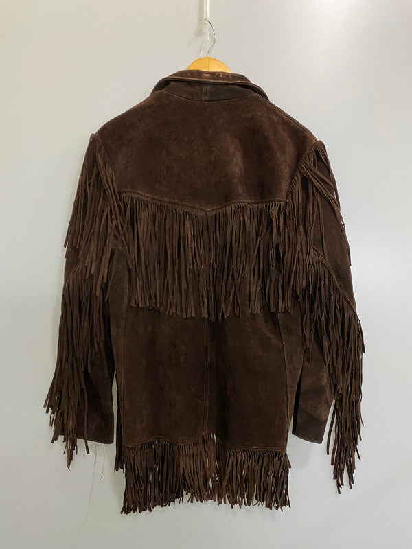 【現状渡し品】【メンズ】 JO-O-KEY ジョー オー ケイ LEATHER FRINGE JACKET レザー フリンジ ジャケット アウター 146-260918-hu-34-min サイズ：42 カラー：ブラウン 万代Net店